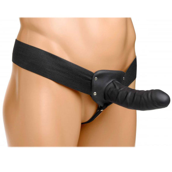 Size Matters Erection Assist Strap-On Dildo Hollow Realistic Penis Elastic Harness