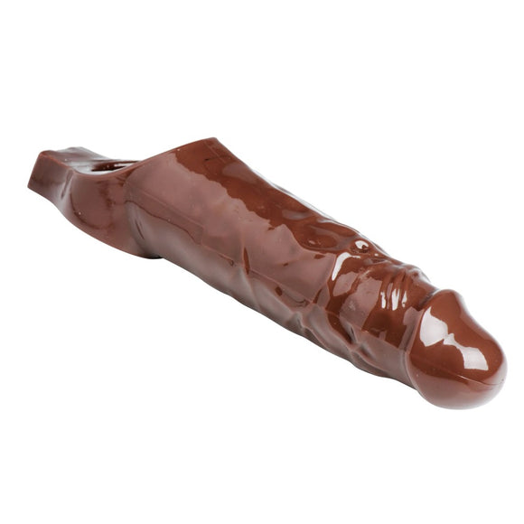 Size Matters Really Ample Brown Skin Penis Enhancer Sleeve Extra Girth Length Cock Sheath