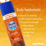 Skins Tasty Salted Caramel Seduction Flavour Water Based Lubricant Edible Vegan Natural Lube 130ml