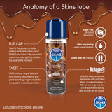 Skins Tasty Double Chocolate Desire Flavour Water Based Lubricant Edible Vegan Natural Lube 130ml