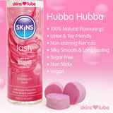 Skins Tasty Juicy Bubblegum Burst Flavour Water Based Lubricant Edible Vegan Natural Lube 130ml