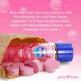 Skins Tasty Juicy Bubblegum Burst Flavour Water Based Lubricant Edible Vegan Natural Lube 130ml