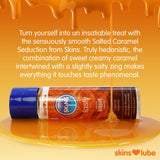 Skins Tasty Salted Caramel Seduction Flavour Water Based Lubricant Edible Vegan Natural Lube 130ml