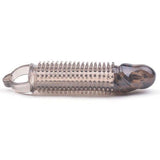 Stretchy Black Penis Sleeve Tickler Cock Cage Sheath Ribbed Erection Enhancer
