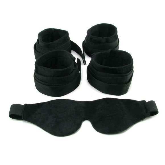 SportSheets Beginners Bondage Fantasy Kit Soft Cuff Restraints Set Blindfold Couples Sex Games