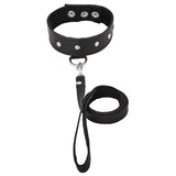 Sportsheets Black Leather Leash And Collar Adjustable Studded BDSM Fetish Play