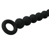 Sex And Mischief Silicone Black 9 Anal Beads Chain Inch Ring Pull Toy Plug