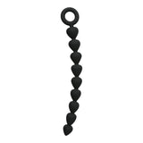 Sex And Mischief Silicone Black 9 Anal Beads Chain Inch Ring Pull Toy Plug
