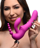 Strap U Regal Rider Vibrating Strapless Strap-On Pink Triple G Dildo Anal Beads Couples Sex Toy