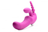 Strap U Regal Rider Vibrating Strapless Strap-On Pink Triple G Dildo Anal Beads Couples Sex Toy