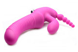 Strap U Regal Rider Vibrating Strapless Strap-On Pink Triple G Dildo Anal Beads Couples Sex Toy