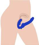 Strap U Revolver II Vibrating Strapless Strap-On Dildo Blue Penis Couples Sex Toy