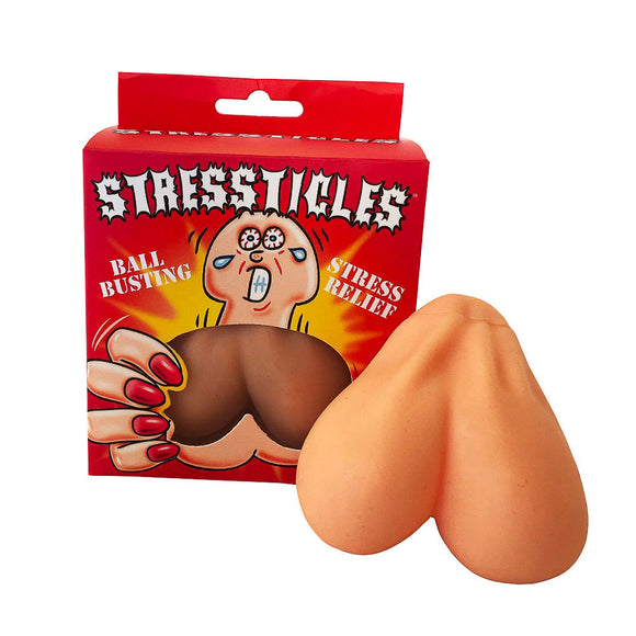 Stressticles Stress Reliever Ball Bag Busting Testicle Squeeze Funny Novelty Joke Toy