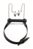 Strict Silicone Bit Mouth Gag Nipple Clamps Chains BDSM Fetish Bondage Play