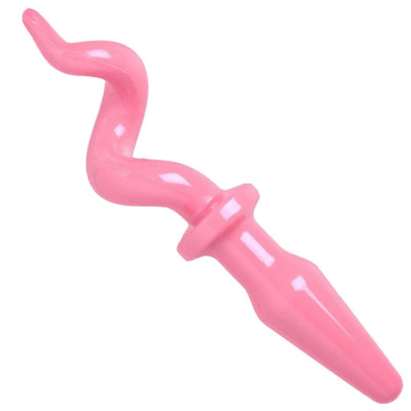 Tailz Pig Tail Pink Butt Plug Squeal Curled Cork Screw Animal Role Play BDSM Anal Toy
