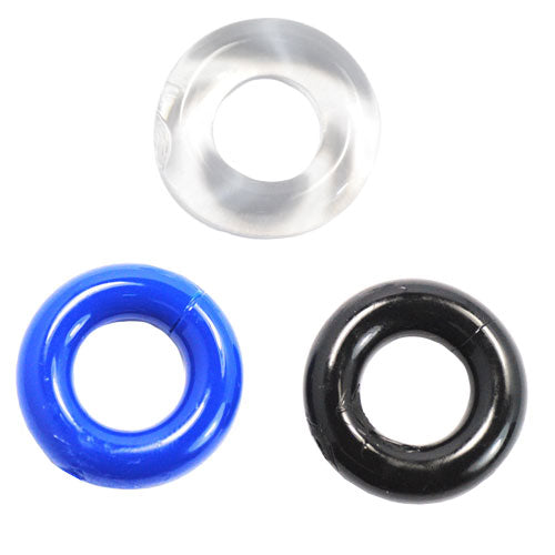 Tempt Ation Doughnut Cock Ring Triple Pack Classic Erection Band Set
