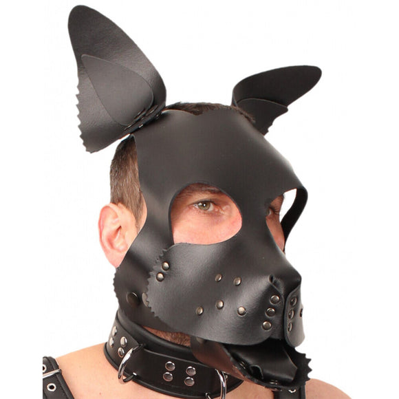 The Red Puppy Dog Mask Black Leather Ears Tongue Fetish Play BDSM Fun