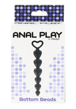 ToyJoy Anal Play Bottom Beads Flexible Soft Black Silicone Heart Butt Plug Chain Sex Toy