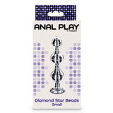 ToyJoy Diamond Star Anal Beads Silver Jewel Gem Butt Plug Small Size Backdoor Bling Sex Toy