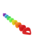Toy Joy Rainbow Heart Anal Beads Pride Plug Chain Soft Silicone Fun Butt Play