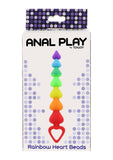 Toy Joy Rainbow Heart Anal Beads Pride Plug Chain Soft Silicone Fun Butt Play