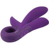 ToyJoy Caresse Trinity Triple Pleasure Vibrator Purple Silicone Play Bunny USB Sex Toy