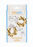 ToyJoy Furry Fun Hand Cuffs Leopard Print Plush Heavy Duty Metal Wrist Bondage Sex Play