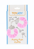 ToyJoy Furry Fun Hand Cuffs Pink Plush Heavy Duty Metal Safe Wrist Bondage Sex Play