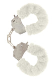 ToyJoy Furry Fun Hand Cuffs White Plush Heavy Duty Metal Safe Wrist Bondage Sex Play
