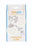 ToyJoy Furry Fun Hand Cuffs White Plush Heavy Duty Metal Safe Wrist Bondage Sex Play