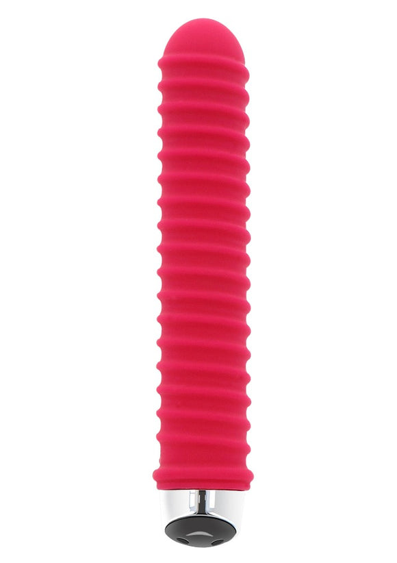 ToyJoy Happiness Screw Me Higher Vibrator Hot Pink Ribbed Drill Vibe Silent USB Sex Toy