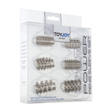 ToyJoy Mens Power Penis Sleeve Set 6 Grey Stretchy Studded Cock Sheath Kit