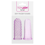 ToyJoy Sexy Finger Tip Ticklers Purple Textured Sleeve Set Ribbed Masturbation Play 2 Pack
