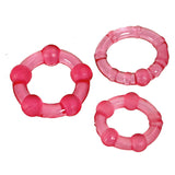 ToyJoy Stay Hard Cock Ring Set Pink 3 Size Penis Erection Sex Enhancer