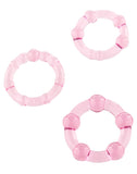 ToyJoy Stay Hard Cock Ring Set Pink 3 Size Penis Erection Sex Enhancer