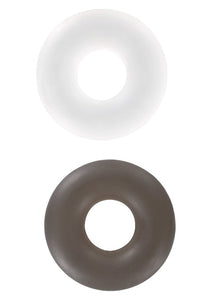Toy Joy Stud Cock Ring Pack of 2 Clear Smoke Penis Band Erection Enhancer Set