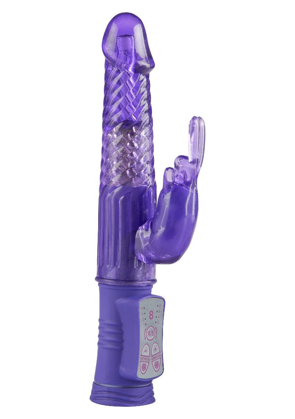 ToyJoy Happy Hugging Bunny Vibrator Purple Rampant Rabbit Rotator Cute Fun Sex Toy
