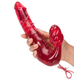 Toy Joy Bend Over Boyfriend Red Vibrating Strapless Strap-On Dildo Couples Play Sex Toy