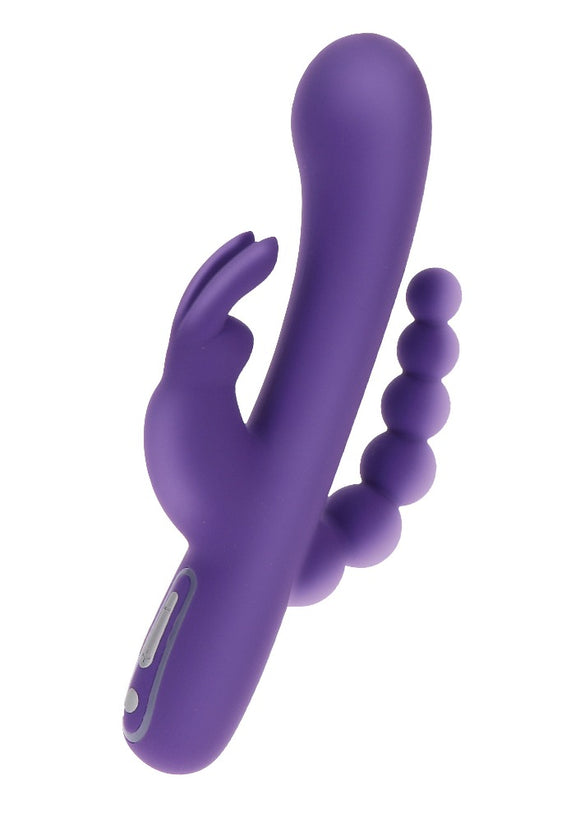 ToyJoy Love Rabbit Triple Pleasure Vibrator Purple Rampant Bunny Anal Beads USB Vibe Sex Toy