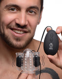 Trinity Vibes Mens Dual Vibrating Penis Head Tip Teaser Sleeve Double Bullet Vibrator
