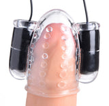 Trinity Vibes Mens Dual Vibrating Penis Head Tip Teaser Sleeve Double Bullet Vibrator