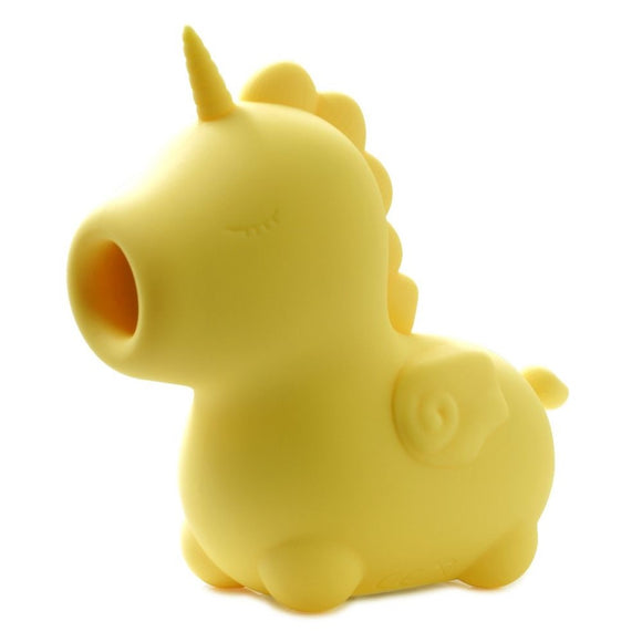 Unihorn Bean Blossom Flickering Thick Tongue Mini Yellow Unicorn Vibe Clitoral Vibrator Oral Sex Toy