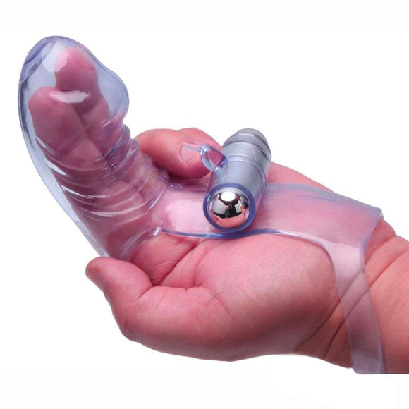 Vibro Finger Wearable Phallic Stimulator Dual Penetration Bullet Vibrator Foreplay Sex Toy