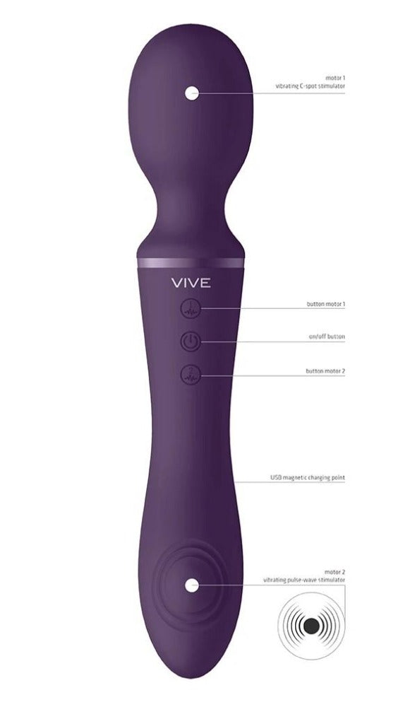 Vive Enora Purple Double Ended Wand Pulse Wave Massage Stick Vibrator Lightspeed Love Vive Enora Purple Double Ended Wand Pulse Wave Massage Stick Vibrator Lightspeed Love