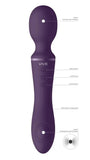 Vive Enora Purple Double Ended Wand Pulse Wave Massage Stick Vibrator USB Charge