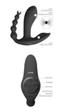 Vive Kata Double Penetration Vibrator Black Remote Control Anal Beads USB Sex Toy