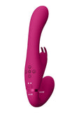 Vive Suki Strapless Strap On Rabbit Vibrator Pink G-Spot Bunny Dildo USB Sex Toy