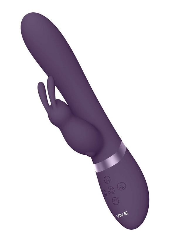 Vive Taka Automatic Inflatable Rabbit Vibrator Purple Triple Action Bunny USB Sex Toy