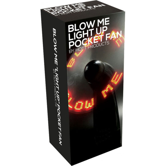 Blow Me Light Up Pocket Fan Blade Black Naughty Fun Rude Joke Gift Toy