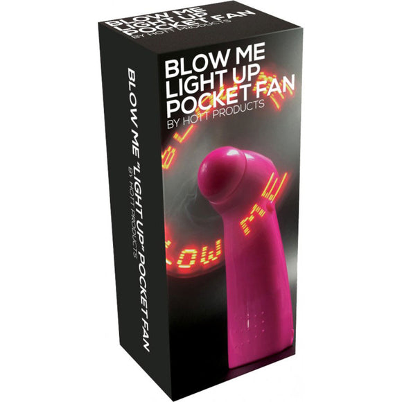 Blow Me Light Up Pocket Fan Blade Pink Naughty Fun Rude Joke Gift Toy